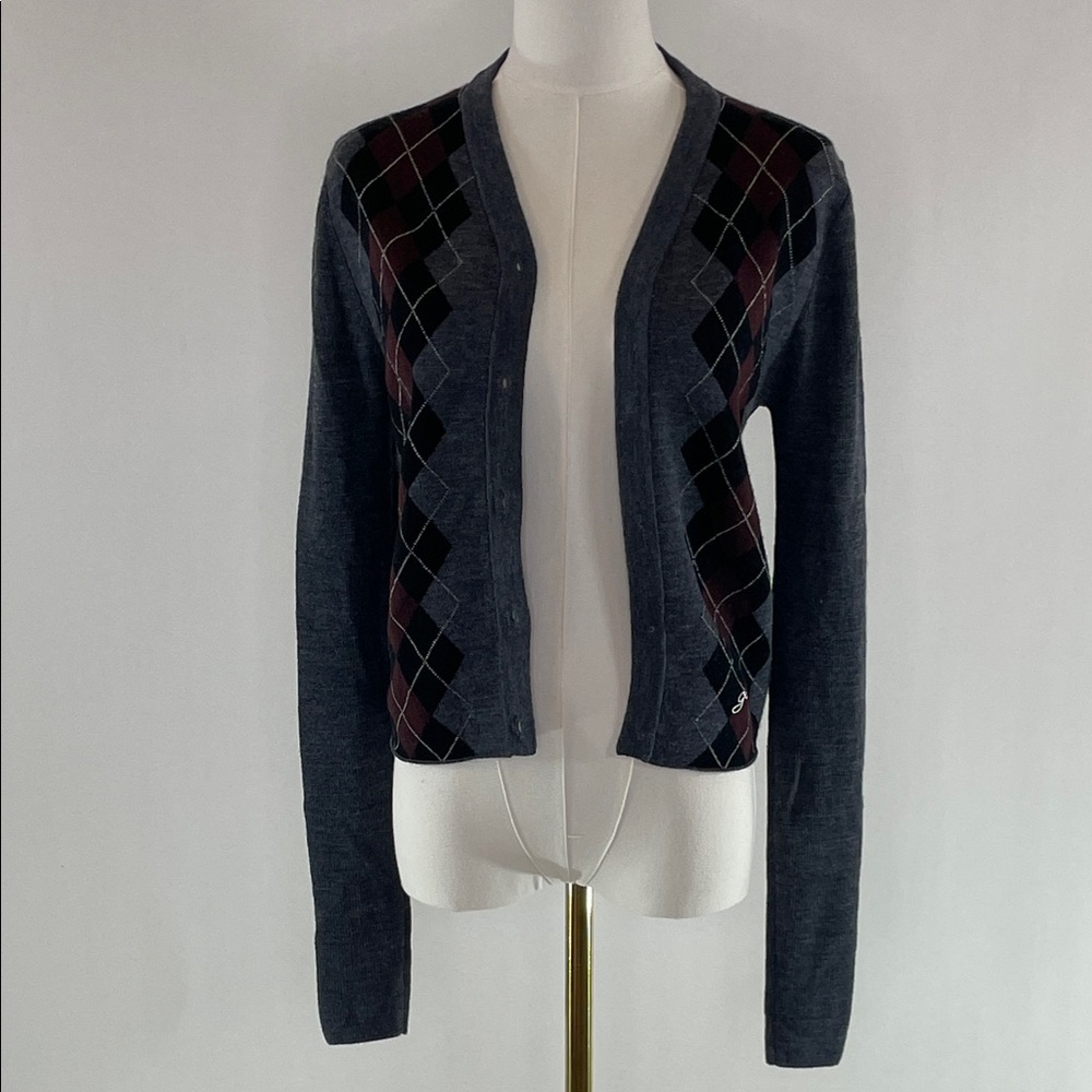 GANNI Fine Merino Jacquard Cardigan, 6 (flaw & buttons missing) - Picture 6 of 11